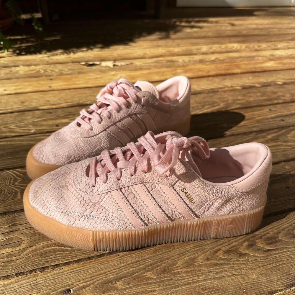 Adidas Samba Rose Suede Sneaker Shoe | Pink | Snakeskin